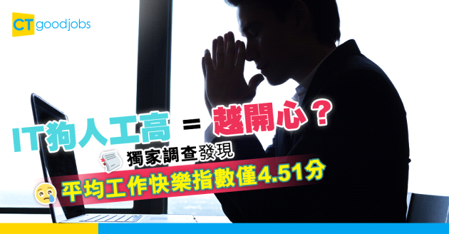 【獨家調查】IT狗人工高好快樂？︰IT人平均工作快樂指數僅4.51分