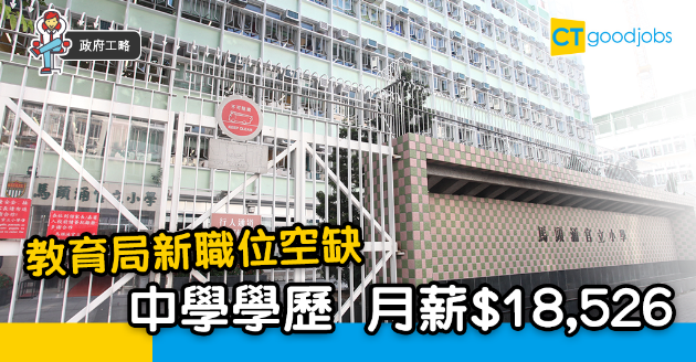 【政府工略】教育局請一級技術支援服務主任  月薪18,526 