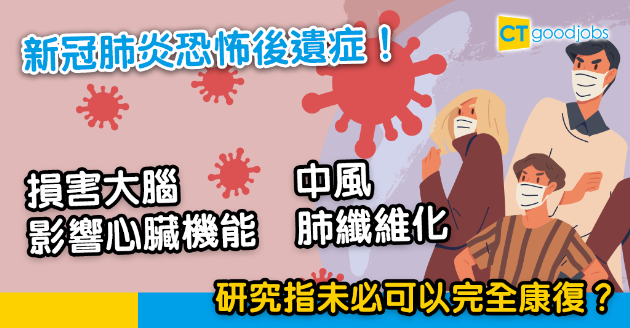 【新冠肺炎】新冠病毒患者後遺症 損害大腦易中風？ 