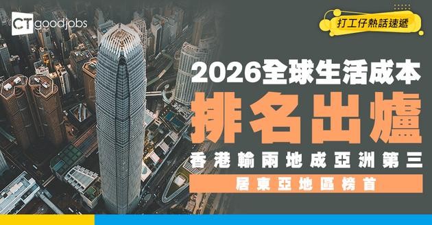 【生活成本】 2026全球生活成本排名出爐！香港跳升第15 亞洲僅次呢兩城 東亞區稱霸！