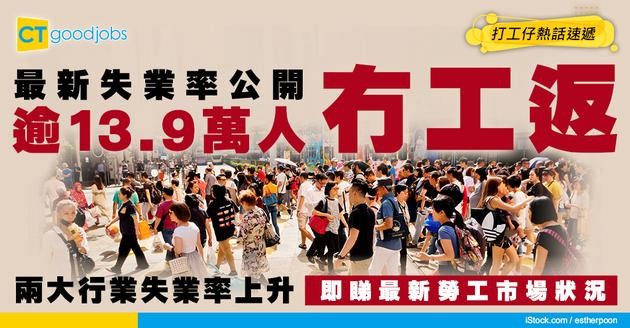 【失業率2026】超過13萬人冇工開！兩大行業失業率上升！